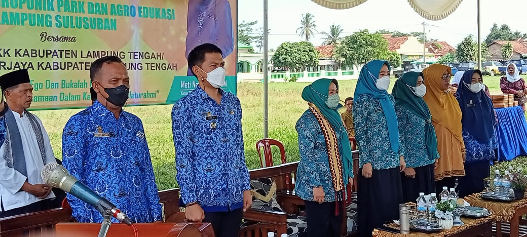 Halal BIhalal serta peresmian Hidroponik Park dan Argo Edukasi Kampung Sulusuban, yang dihadiri oleh Ibu Ketua TP. PKK Kabupaten Lampung Tengah atau Ketua FKWT Berjaya Kabupaten Lampung Tengah di Kampung Sulusuban