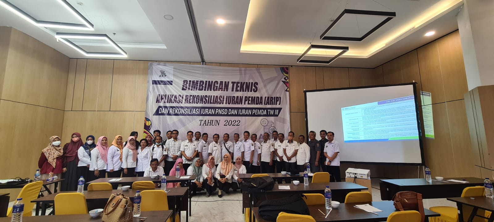 Bimbingan Teknis Aplikasi Rekonsiliasi Iuran Pemda (ARIP) dan Rekonsiliasi Iuran PNSD dan Iuran Pemda TW III Tahun 2022 di Hotel BBC Bandar Jaya (Rabu, 14 September 2022)