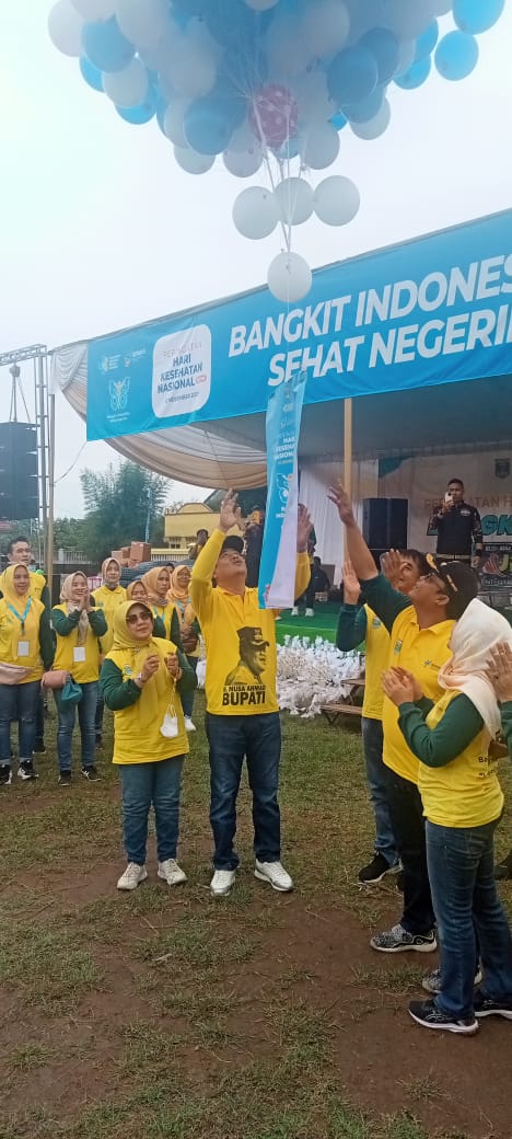 Peringatan Hari Kesehatan Nasional ke 58 Kabupaten Lampung Tengah berlangsung di Lapangan Dono Arum Kecamatan Seputih Agung (Kamis, 17 November 2022)