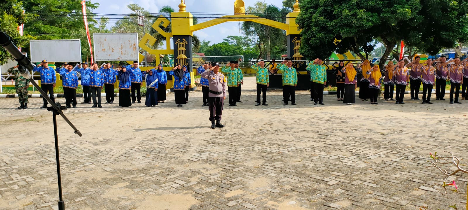 Upacara Peringatan Hari Jadi ke-59 Provinsi Lampung di Halaman Kantor Kecamatan Seputih Agung (Jum'at 17 Maret 2023)