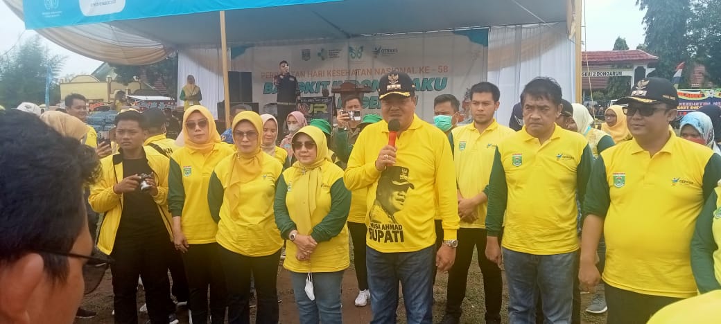 Peringatan Hari Kesehatan Nasional ke 58 Kabupaten Lampung Tengah berlangsung di Lapangan Dono Arum Kecamatan Seputih Agung (Kamis, 17 November 2022)