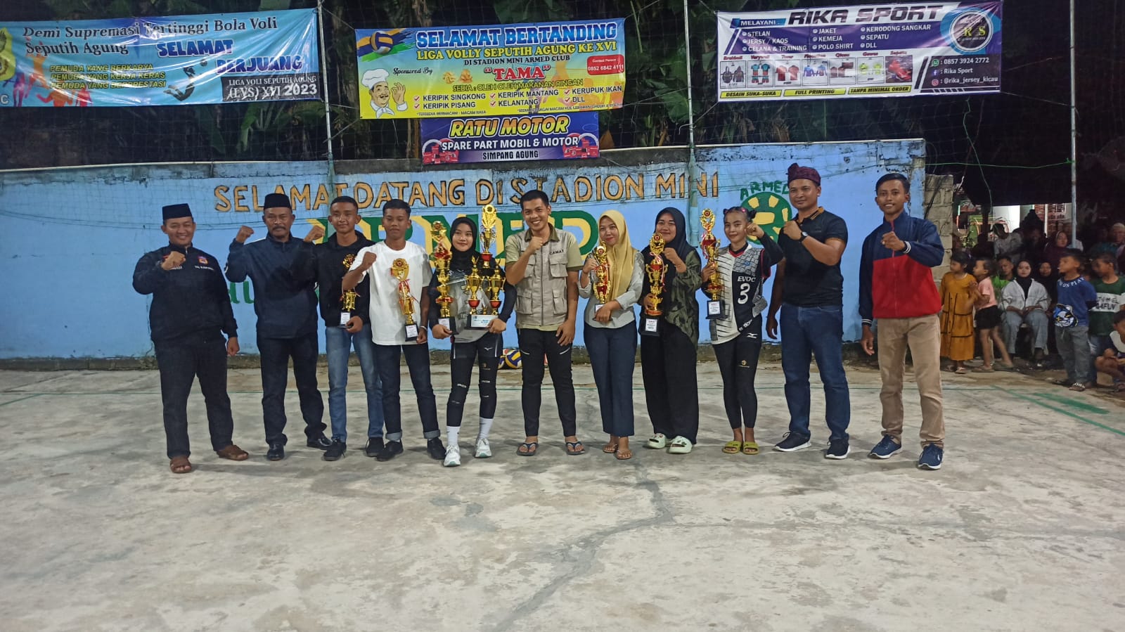 Penutupan Liga Volly di Lapangan Armed Kampung Simpang Agung (Senin, 20 Maret 2023)