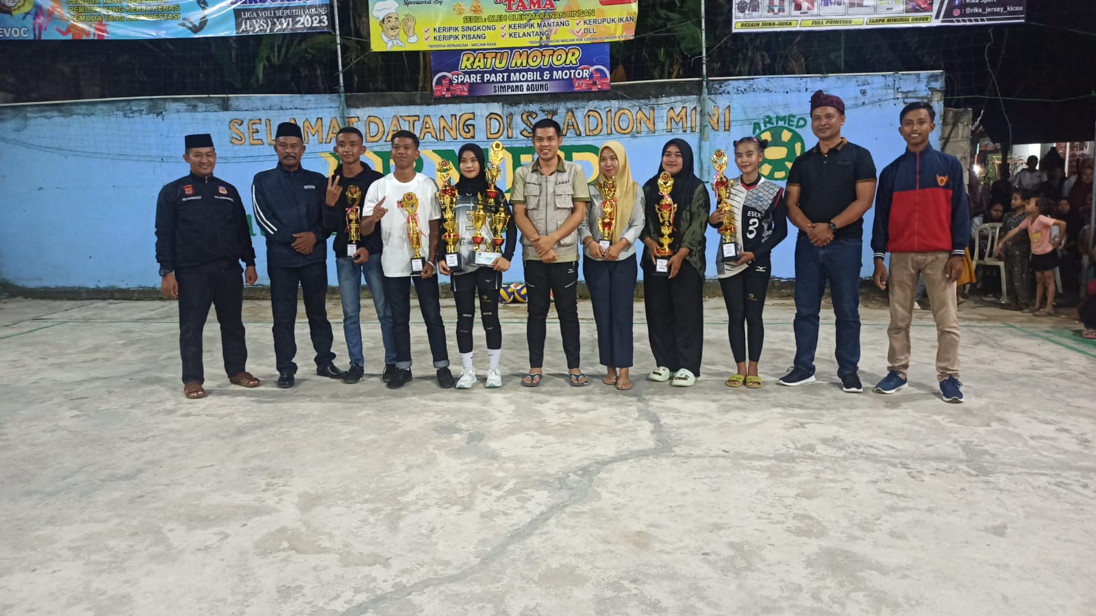 Penutupan Liga Volly di Lapangan Armed Kampung Simpang Agung (Senin, 20 Maret 2023)