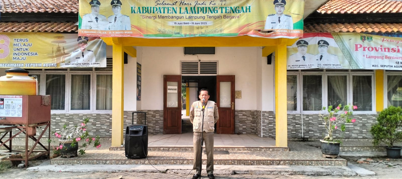 Apel mingguan di Kantor Camat Seputih Agung (Senin, 23 Oktober 2023)