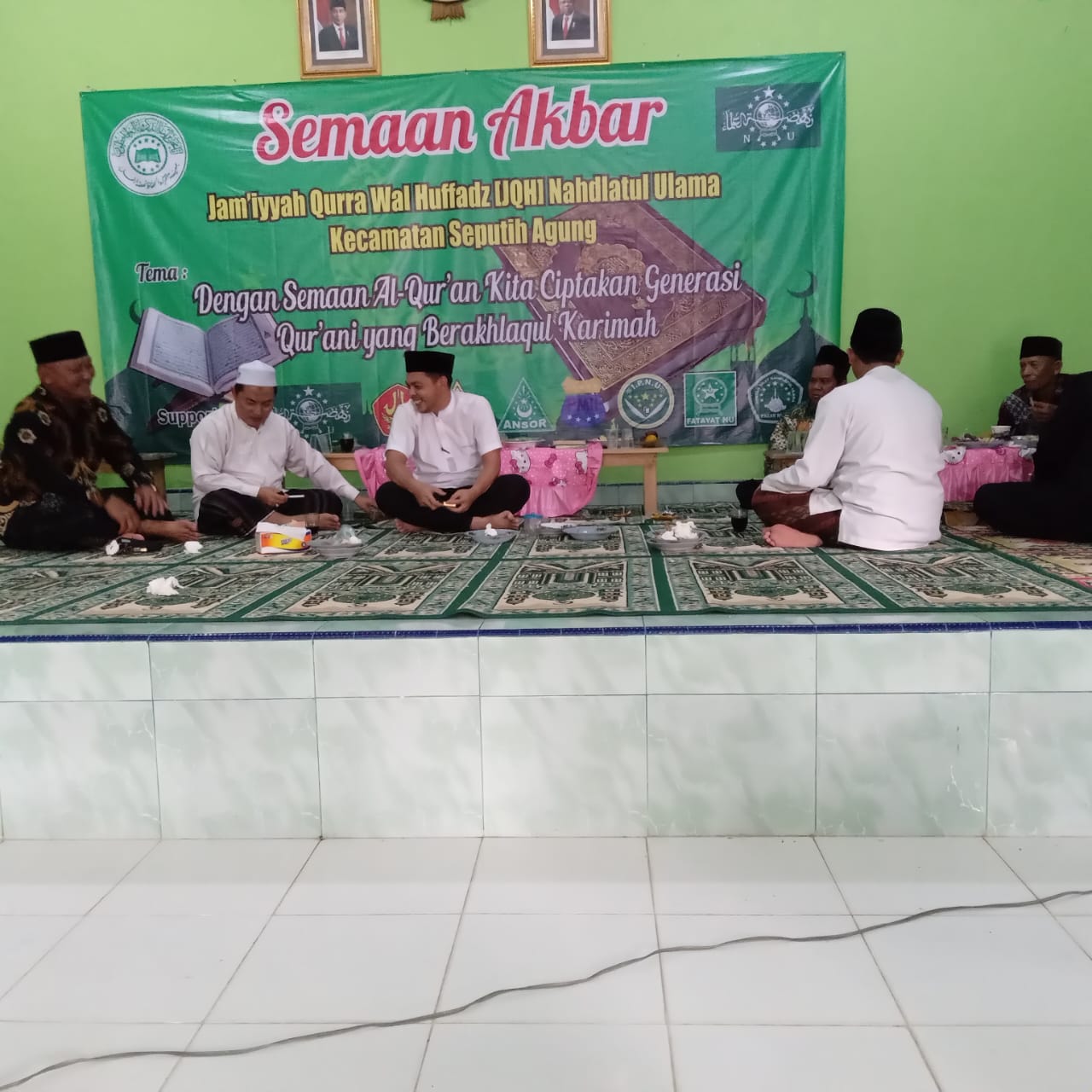 Menghadiri Semaan Akbar Jam'iyyah Qurra Wal Huffadz (JQH) Nahdlatul Ulama Kecamatan Seputih Agung di Kampung Fajar Asri