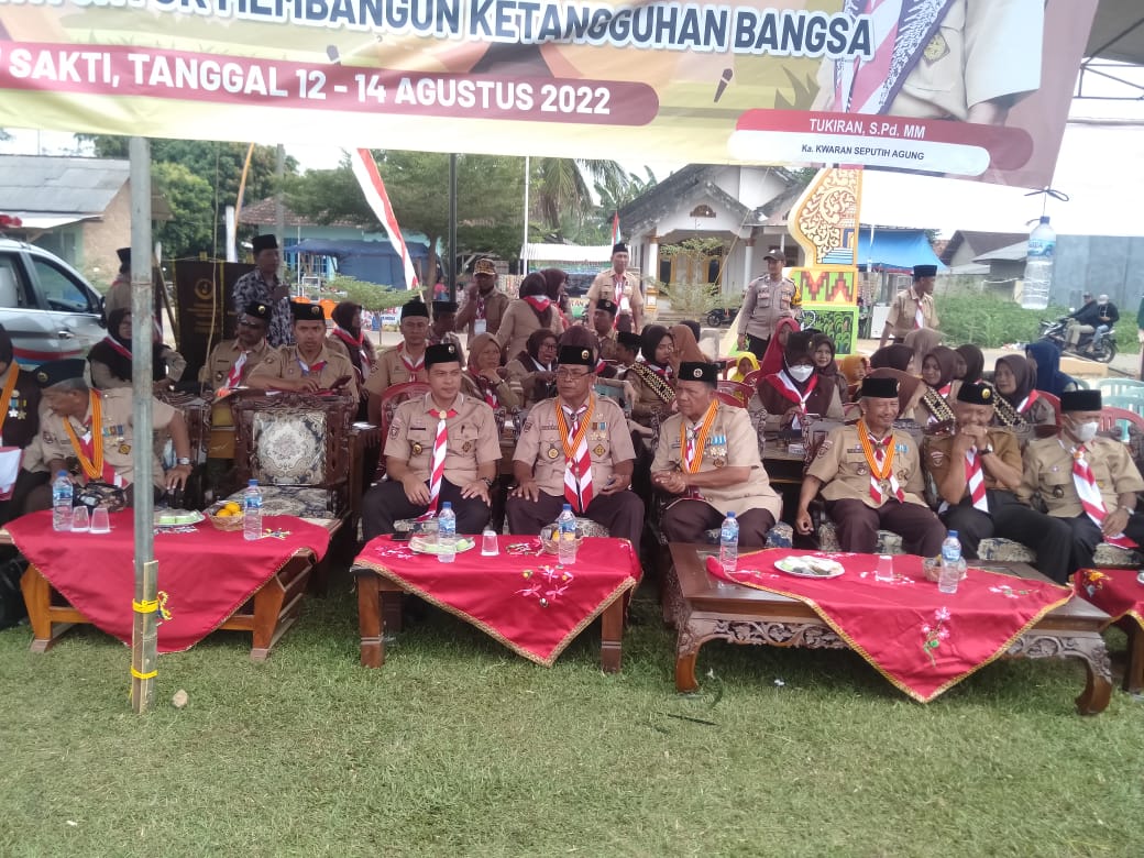 Kegiatan Hari Pramuka ke-61 Kwartir Ranting Gerakan Pramuka Seputih Agung Tahun 2022 di Lapangan Sepak Bola Kampung Gayau Sakti