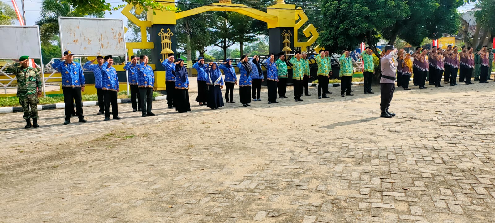 Upacara Peringatan Hari Jadi ke-59 Provinsi Lampung di Halaman Kantor Kecamatan Seputih Agung (Jum'at 17 Maret 2023)