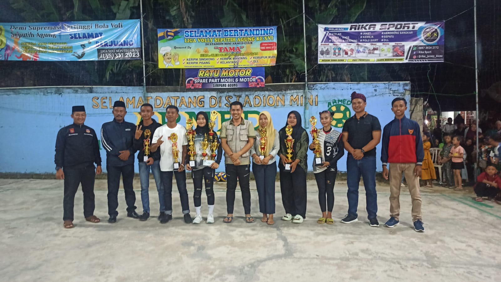 Penutupan Liga Volly di Lapangan Armed Kampung Simpang Agung (Senin, 20 Maret 2023)