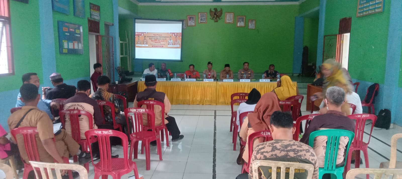 Rapat Pramuka Perkemahan Peringatan Hari Pramuka Ke-63 Kwaran Seputih Agung Tahun 2024 di Balai Kampung Fajar Asri (selasa, 06 Agustus 2024)