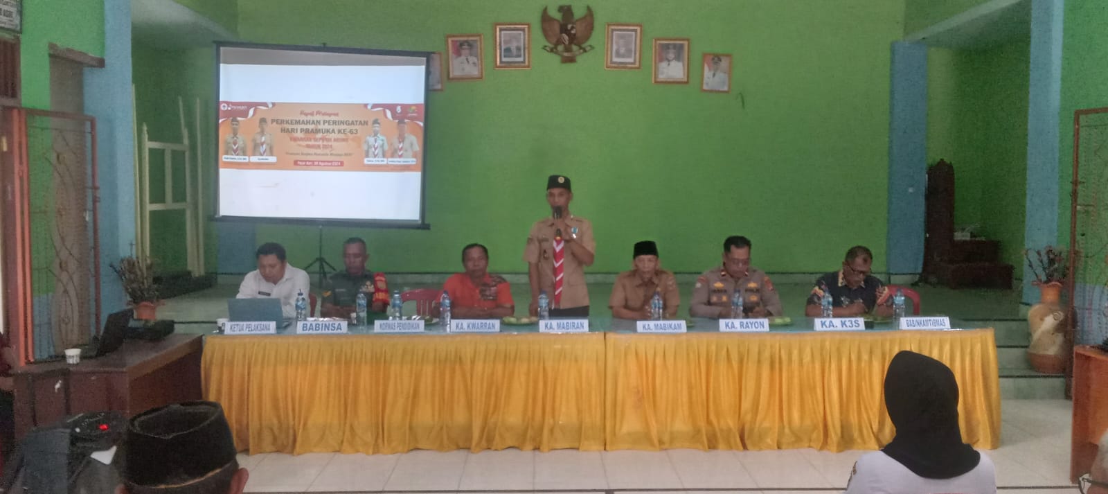 Rapat Pramuka Perkemahan Peringatan Hari Pramuka Ke-63 Kwaran Seputih Agung Tahun 2024 di Balai Kampung Fajar Asri (selasa, 06 Agustus 2024)