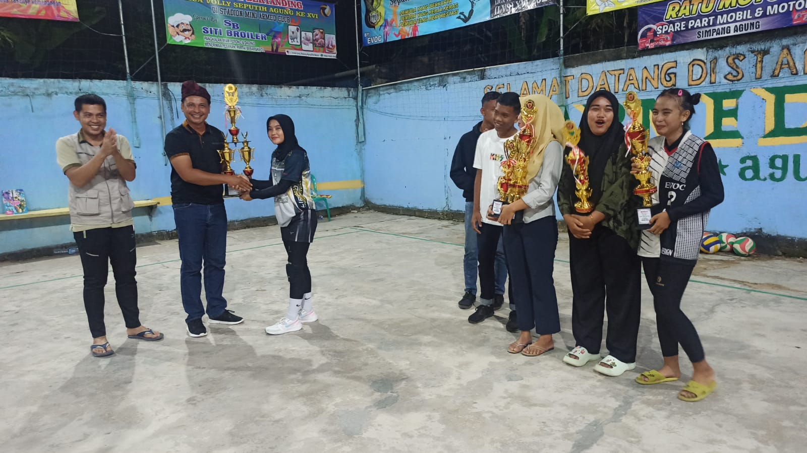 Penutupan Liga Volly di Lapangan Armed Kampung Simpang Agung (Senin, 20 Maret 2023)