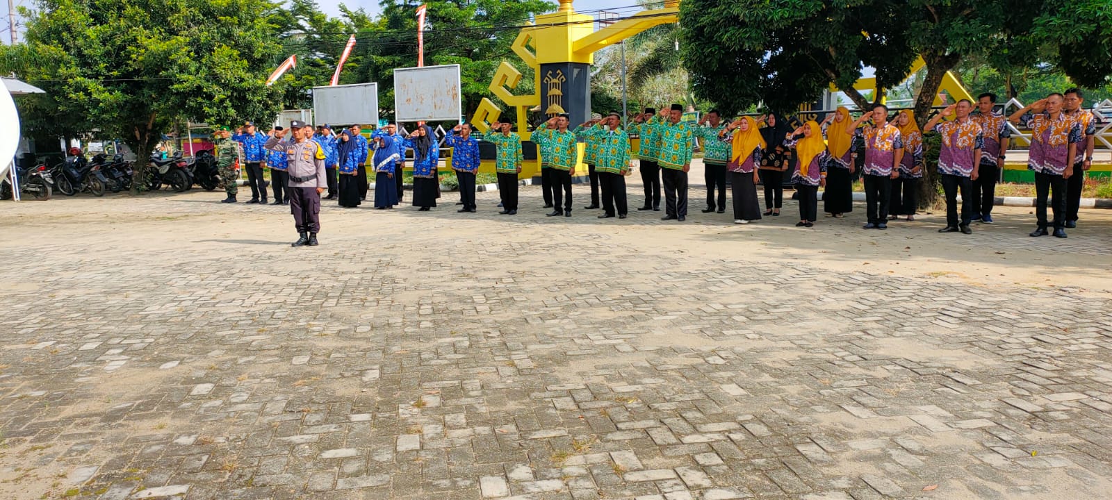 Upacara Peringatan Hari Jadi ke-59 Provinsi Lampung di Halaman Kantor Kecamatan Seputih Agung (Jum'at 17 Maret 2023)