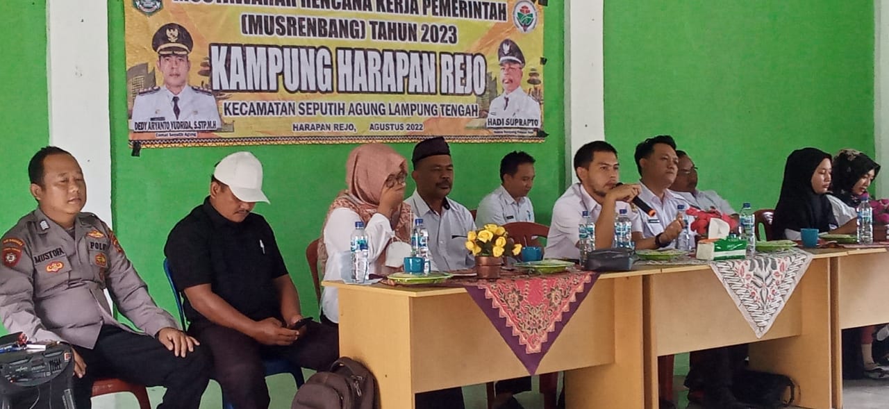 Musyawarah Rencana Kerja Pemerintah (Musrenbang Tahun 2023) di Balai Kampung Harapan Rejo (Kamis, 03 November 2022)