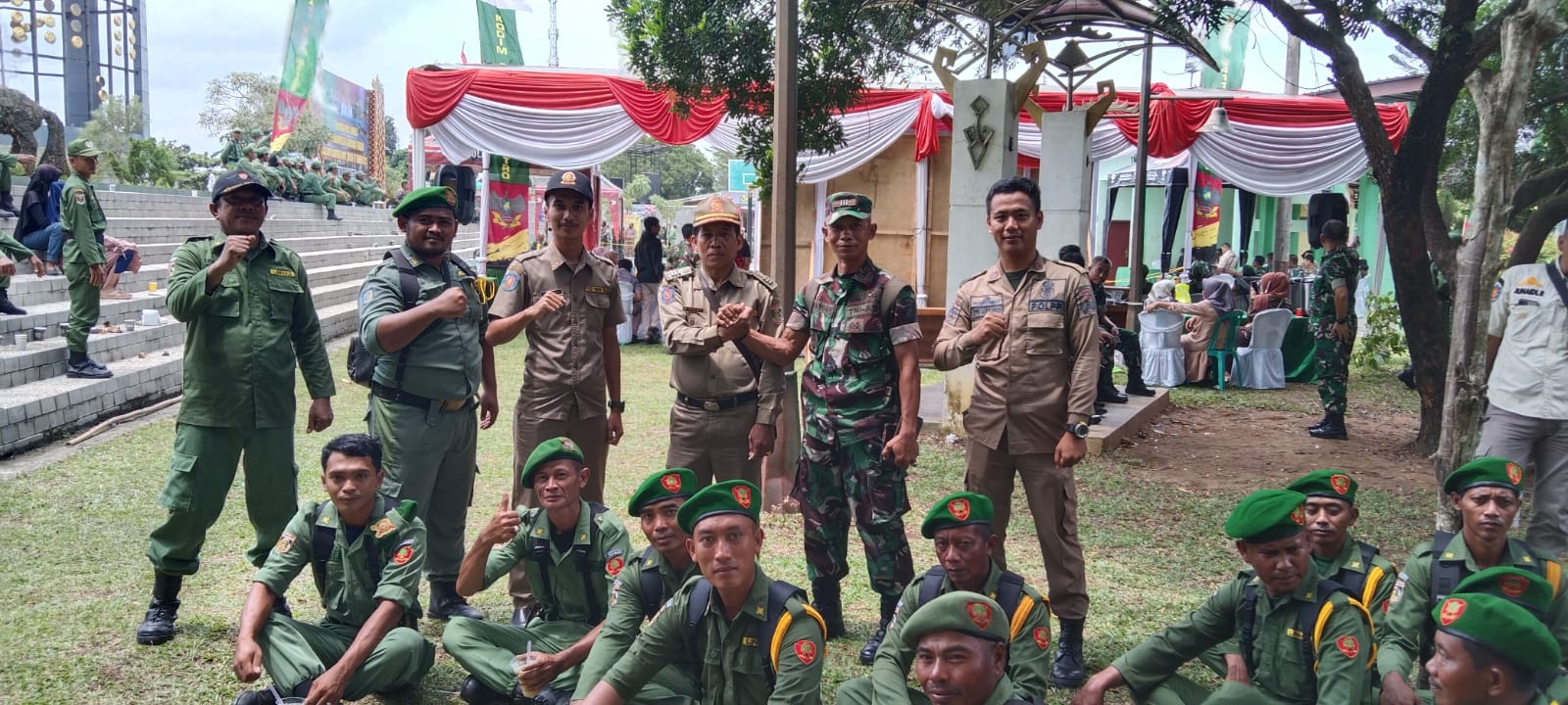 Lomba PBB Linmas Se-Kabupaten Lampung Tengah dalam Rangka HUT TNI Ke- 77 Tahun 2022 di Lapangan Merdeka Gunung Sugih (Selasa, 11 Oktober 2022)