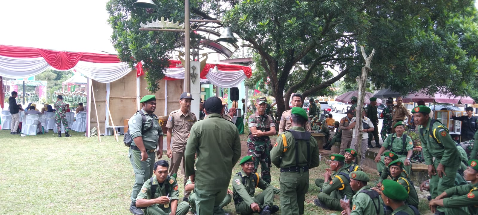 Lomba PBB Linmas Se-Kabupaten Lampung Tengah dalam Rangka HUT TNI Ke- 77 Tahun 2022 di Lapangan Merdeka Gunung Sugih (Selasa, 11 Oktober 2022)