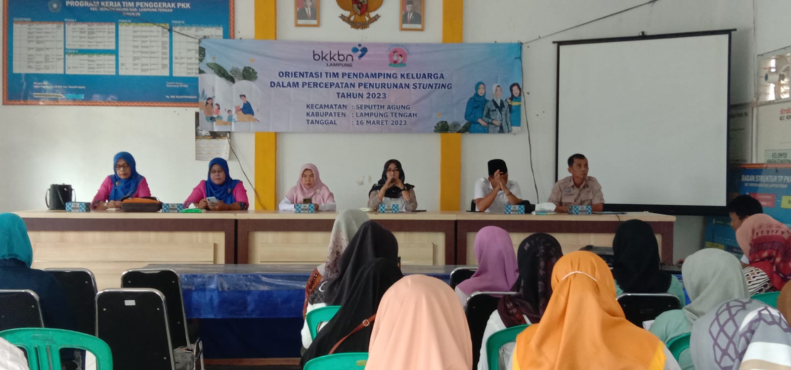 Orientasi Tim Pendamping Keluarga dalm Percepatan Penurunan Stunting di Aula Kecamatan Seputih Agung (Kamis, 16 Maret 2023)