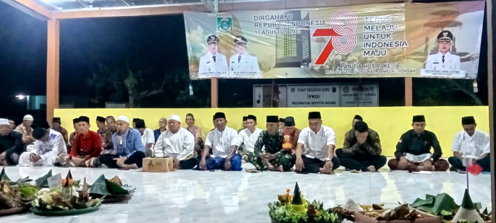 Doa Bersama dalam rangka memperingati Bulan Muharam dan Peringatan HUT RI ke-78 Tahun 2023 di Lapangan Sepak Bola Dono Arum (Kamis, 16 Agustus 2023)