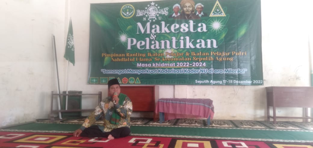 Menghadiri undangan Pangajian dalam Rangka Makesta dan Pelantikan Pimpinan Ranting Ikatan Pelajar dan Ikatan Pelajar Putri NU Se-Kecamatan Seputih Agung di Yayasan Al Atiq Kampung Simpang Agung( Sabtu, 19 Desember 2022)