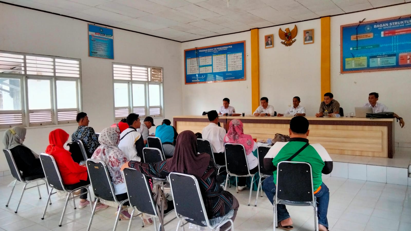 rapat Evaluasi dan Pelaksanaan Kegiatan dalam Rangka HUT RI ke-77 di Aula Kecamatan Seputih Agung