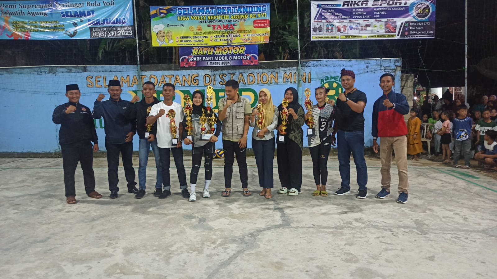 Penutupan Liga Volly di Lapangan Armed Kampung Simpang Agung (Senin, 20 Maret 2023)