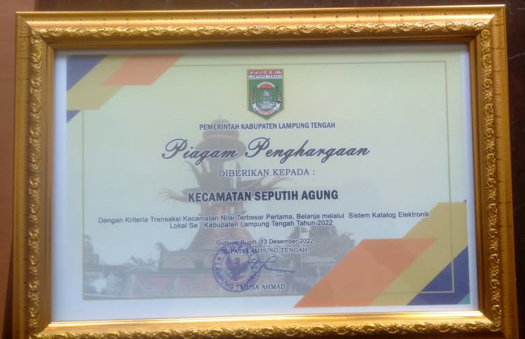 Percepatan Peningkatan Penggunaan Produk Dalam Negeri (P3DN) Melalui Optimasi E-Katalog Lokal Bagian Pengadaan Barang Jasa Setdakab Lampung TengahTahun 2022 di Gunung Sugih (Selasa, 13 Desember 2022)