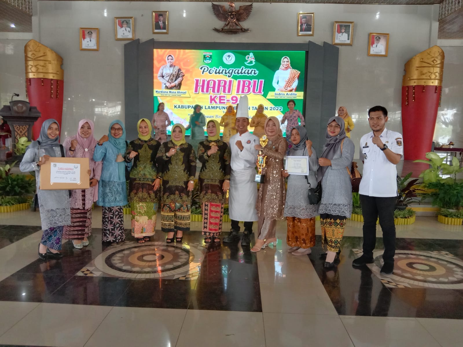 Peringatan Hari Ibu sekaligus penyerahan hadiah Lomba : P3KSS Juara 2 Tingkat Provinsi, GSI juara 2 Tingkat Provinsi, Perpustakaan kampung juara 2 Tingkat Kabupaten, Lomba masak serba ikan juara harapan 1 Tingkat Kabupaten  (Kamis, 22 Desember 2022)