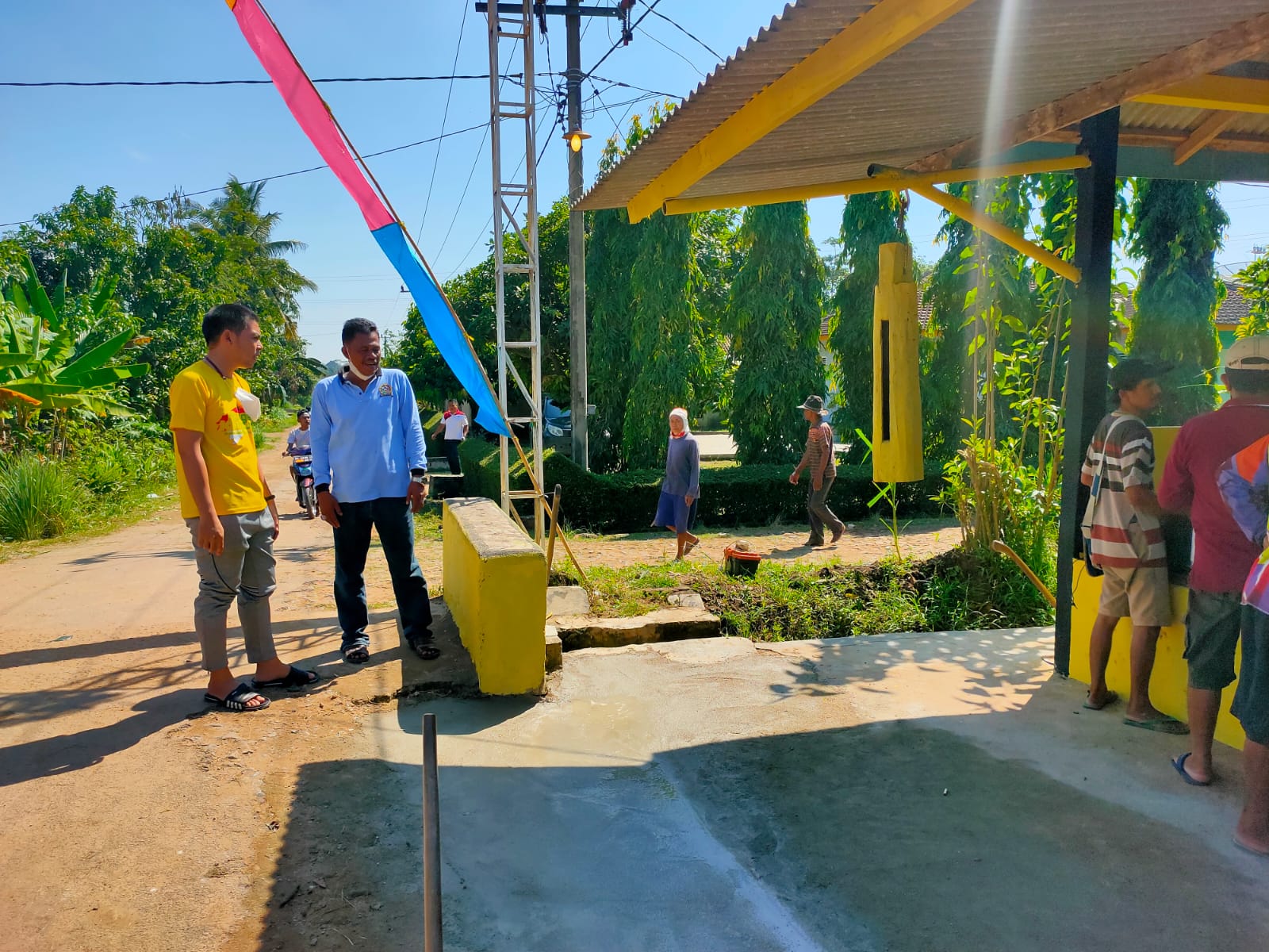 Persiapan Lomba Siskampling Berjaya dalam Rangka HUT Ke-76 Kabupaten Lampung Tengah di Kampung Bumi Kencana Kecamatan Seputih Agung