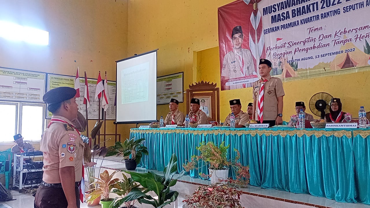 Musyawarah Ranting Ke-VIII Masa Bhakti 2022-2025 Gerakan Pramuka Kwartir Ranting Seputih Agung di Balai Kampung Bumi Kencana (Selasa, 13 September 2022)