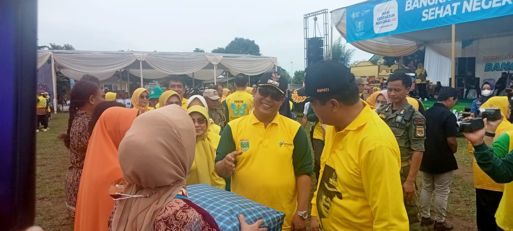 Peringatan Hari Kesehatan Nasional ke 58 Kabupaten Lampung Tengah berlangsung di Lapangan Dono Arum Kecamatan Seputih Agung (Kamis, 17 November 2022)