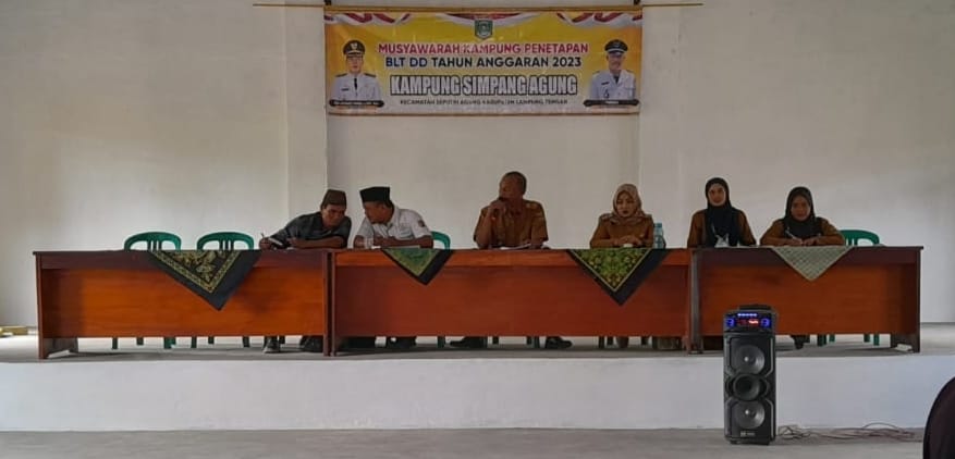 Musyawarah Kampung Khusus Penetapan Keluarga Penerima Manfaat (KPM) Bantuan Langsung Tunai (BLT) bersumber dari Dana Desa (APBN) Tahun Anggaran 2023 Kampung Fajar Asri di Balai Kampung Simpang Agung (Selasa, 21 Februari 2023)