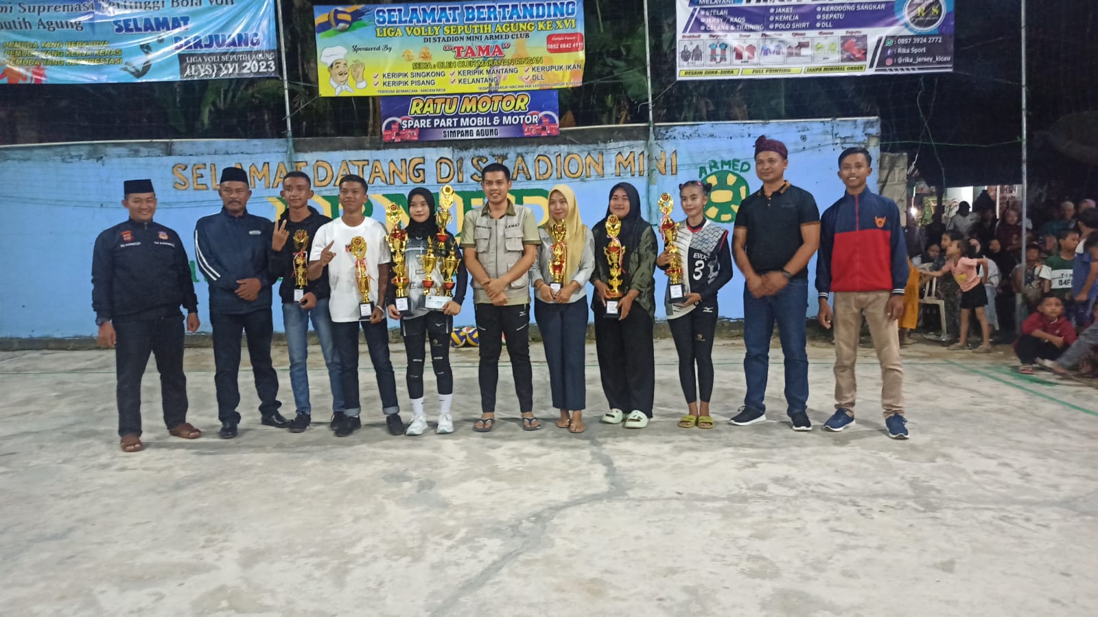 Penutupan Liga Volly di Lapangan Armed Kampung Simpang Agung (Senin, 20 Maret 2023)