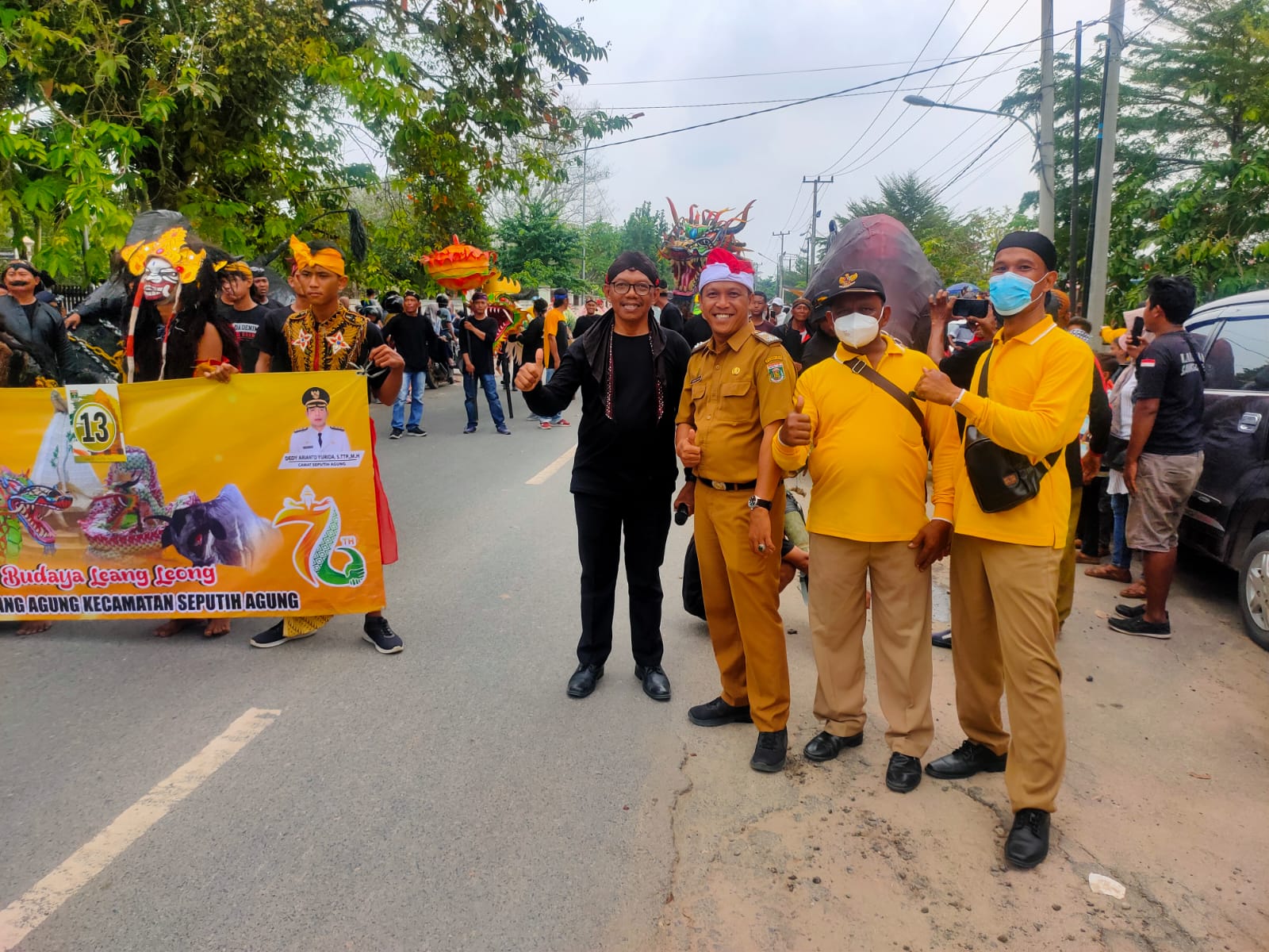 Festival Pawai Budaya dalam rangka HUT ke-76 Kabupaten Lampung Tengah di Lapangan Merdeka Gunung Sugih