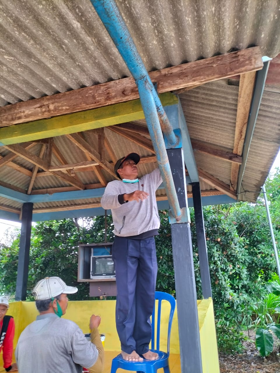 Persiapan Lomba Siskampling Berjaya dalam Rangka HUT Ke-76 Kabupaten Lampung Tengah di Kampung Bumi Kencana Kecamatan Seputih Agung